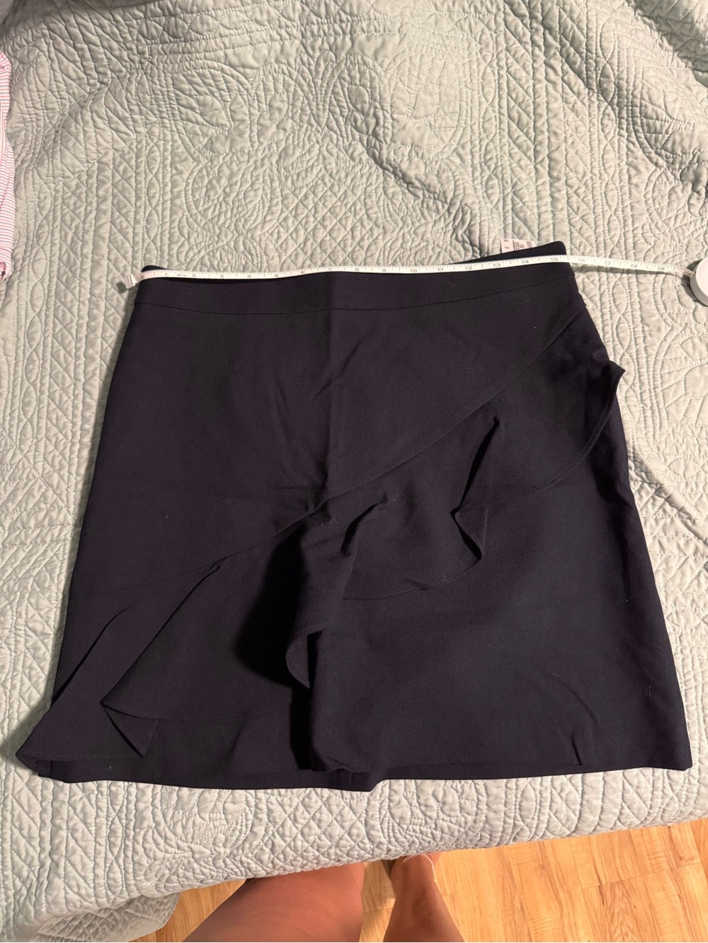 Brooks Brothers Navy Mini Skirt with Ruffle Detail